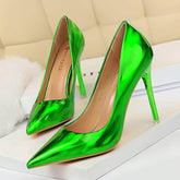 Shimmery Holographic Stiletto Pump Heels EU 33 / Green / 10.5CM